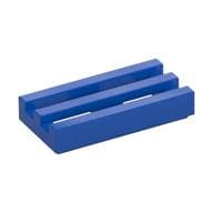 Tile Special 1 x 2 Grille with Bottom Groove em Azul