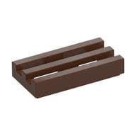 Tile Special 1 x 2 Grille with Bottom Groove em Marrom