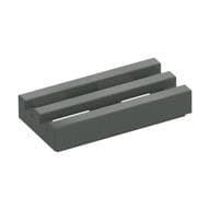 Tile Special 1 x 2 Grille with Bottom Groove em Cinza escuro