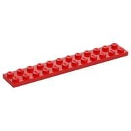 Plate 2 x 12 em Vermelho
