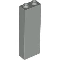 Brick 1 x 2 x 5 with Blocked Open Studs and Bottom Stud Holder with Asymmetric Ridges em Cinza claro