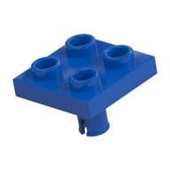 Plate Special 2 x 2 with Pin on Bottom em Azul