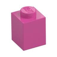 Brick 1 x 1 em Rosa médio escuro