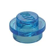 Plate Round 1 x 1 with Solid Stud em Azul escuro translúcido