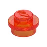 Plate Round 1 x 1 with Solid Stud em Laranja neon translúcido