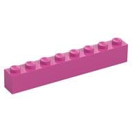 Brick 1 x 8 em Rosa médio escuro