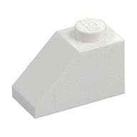 Brick Sloped 45° 2 x 1 with Bottom Pin em Branco