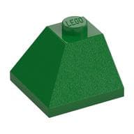 Brick Sloped 45° 2 x 2 Double Convex em Verde