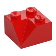 Brick Sloped 45° 2 x 2 Double Concave em Vermelho
