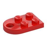 Plate Special 3 x 2 with Rounded End, Hole em Vermelho