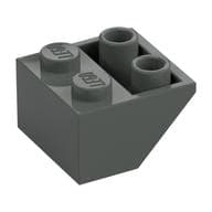 Brick Sloped Inverted 45° 2 x 2 [Ovoid Bottom Pin, Bar-sized Stud Holes] em Cinza escuro