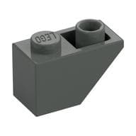 Brick Sloped Inverted 45° 2 x 1 em Cinza escuro