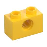 Technic Brick 1 x 2 [1 Pin Hole] em Amarelo