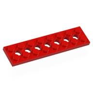 Technic Plate 2 x 8 [7 Holes] em Vermelho