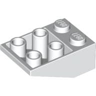 Brick Sloped Inverted 33° 3 x 2, No Connections between Studs, Ovoid Bottom Pin em Branco