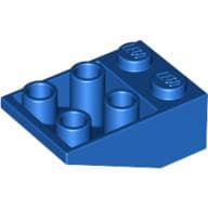 Brick Sloped Inverted 33° 3 x 2, No Connections between Studs, Ovoid Bottom Pin em Azul