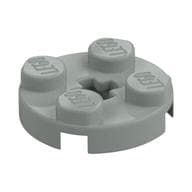 Plate Round 2 x 2 with Axle Hole Type 1 (+ Opening) em Cinza claro