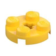Plate Round 2 x 2 with Axle Hole Type 1 (+ Opening) em Amarelo