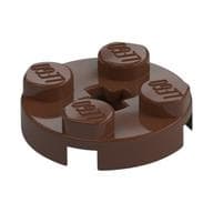 Plate Round 2 x 2 with Axle Hole Type 1 (+ Opening) em Marrom