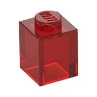 Brick 1 x 1 em Vermelho translúcido