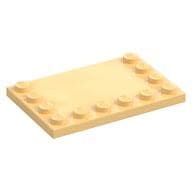 Plate Special 4 x 6, Studs on 3 Edges em Amarelo claro