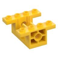 Gearbox 4 x 4 x 1 2/3 with 1 x 2 Cutouts, Pin Holes em Amarelo