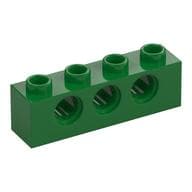 Technic Brick 1 x 4 [3 Pin Holes] em Verde