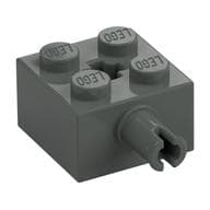 Brick Special 2 x 2 with Pin and Axle Hole em Cinza escuro