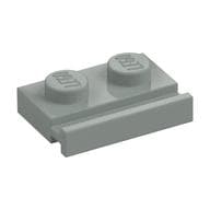 Plate Special 1 x 2 with Door Rail em Cinza claro