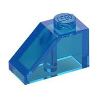 Brick Sloped 45° 2 x 1 with Bottom Pin em Azul escuro translúcido