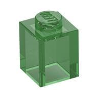 Brick 1 x 1 em Verde translúcido