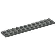 Plate 2 x 12 em Cinza escuro
