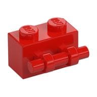 Brick Special 1 x 2 with Handle em Vermelho