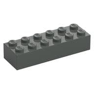 Brick 2 x 6 em Cinza escuro