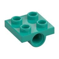Plate Special 2 x 2 with 2 Pin Holes em Turquesa escuro