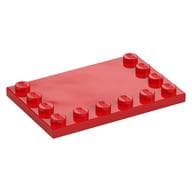 Plate Special 4 x 6, Studs on 3 Edges em Vermelho