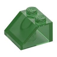 Brick Sloped 45° 2 x 2 em Verde translúcido