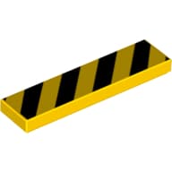 Tile 1 x 4 with Black Diagonal Stripes Print