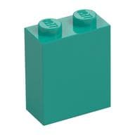 Brick 1 x 2 x 2 with Inside Axle Holder em Turquesa escuro