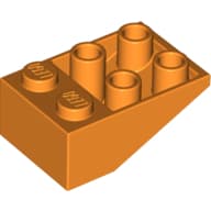 Brick Sloped Inverted 33° 3 x 2, No Connections between Studs, Ovoid Bottom Pin em Laranja