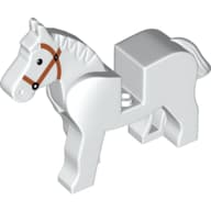 Animal, Horse, Movable Head, Black Eyes, White Pupils, Brown Bridle Print