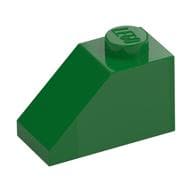 Brick Sloped 45° 2 x 1 with Bottom Pin em Verde