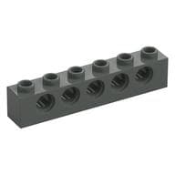 Technic Brick 1 x 6 [5 Pin Holes] em Cinza escuro
