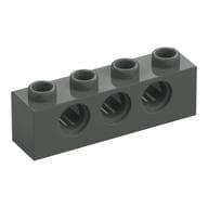 Technic Brick 1 x 4 [3 Pin Holes] em Cinza escuro