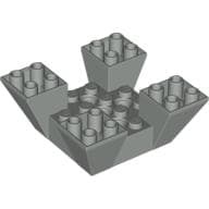 Brick Sloped Inverted 65° 6 x 6 x 2 Quad with Cutouts em Cinza claro