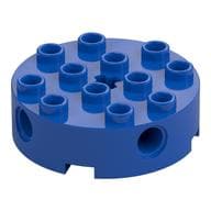 Brick Round 4 x 4 with 4 Side Pin Holes and Center Axle Hole em Azul