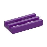 Tile Special 1 x 2 Grille with Bottom Groove em Roxo