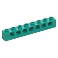 Technic Brick 1 x 8 [7 Pin Holes] em Turquesa escuro