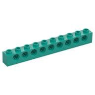 Technic Brick 1 x 10 [9 Pin Holes] em Turquesa escuro