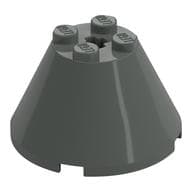 Cone 4 x 4 x 2, Axle Hole [Plain] em Cinza escuro